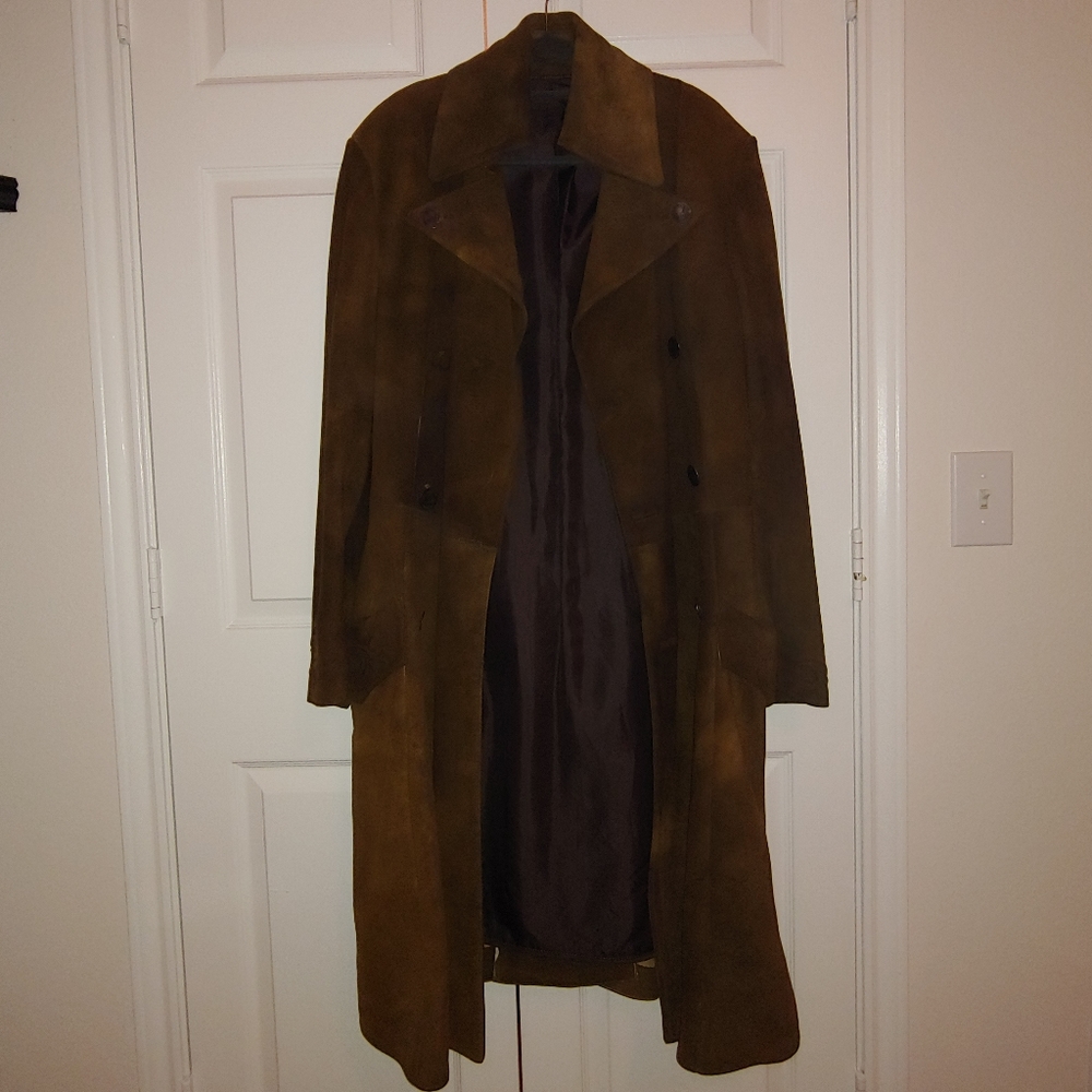 Military Reenactment Vintage Brown German Suede Men's Jacket WW2?